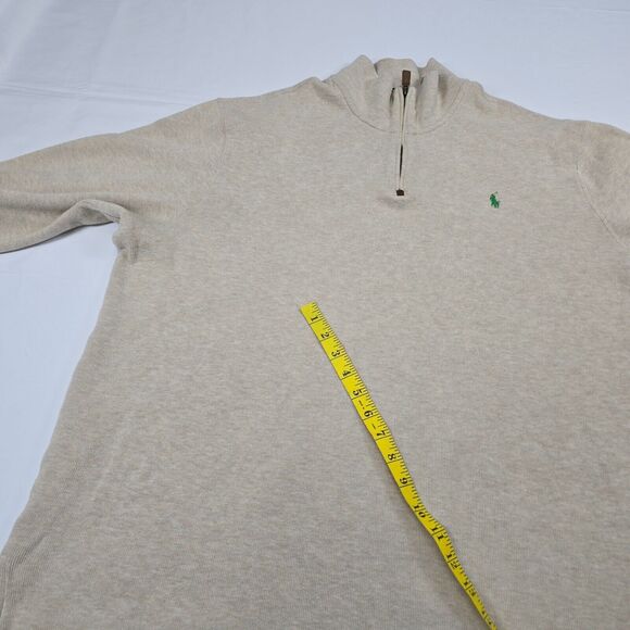 Polo Ralph Lauren Men's Beige Quarter Zip Pullover Sweater Size 2XL - Picture 10 of 12